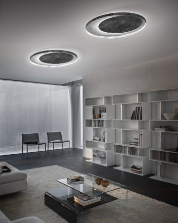 Braga Pico LED Wand- / Deckenleuchte 2164/PL60 Ferro/Blattsilber, dimmbar - sofort lieferbar